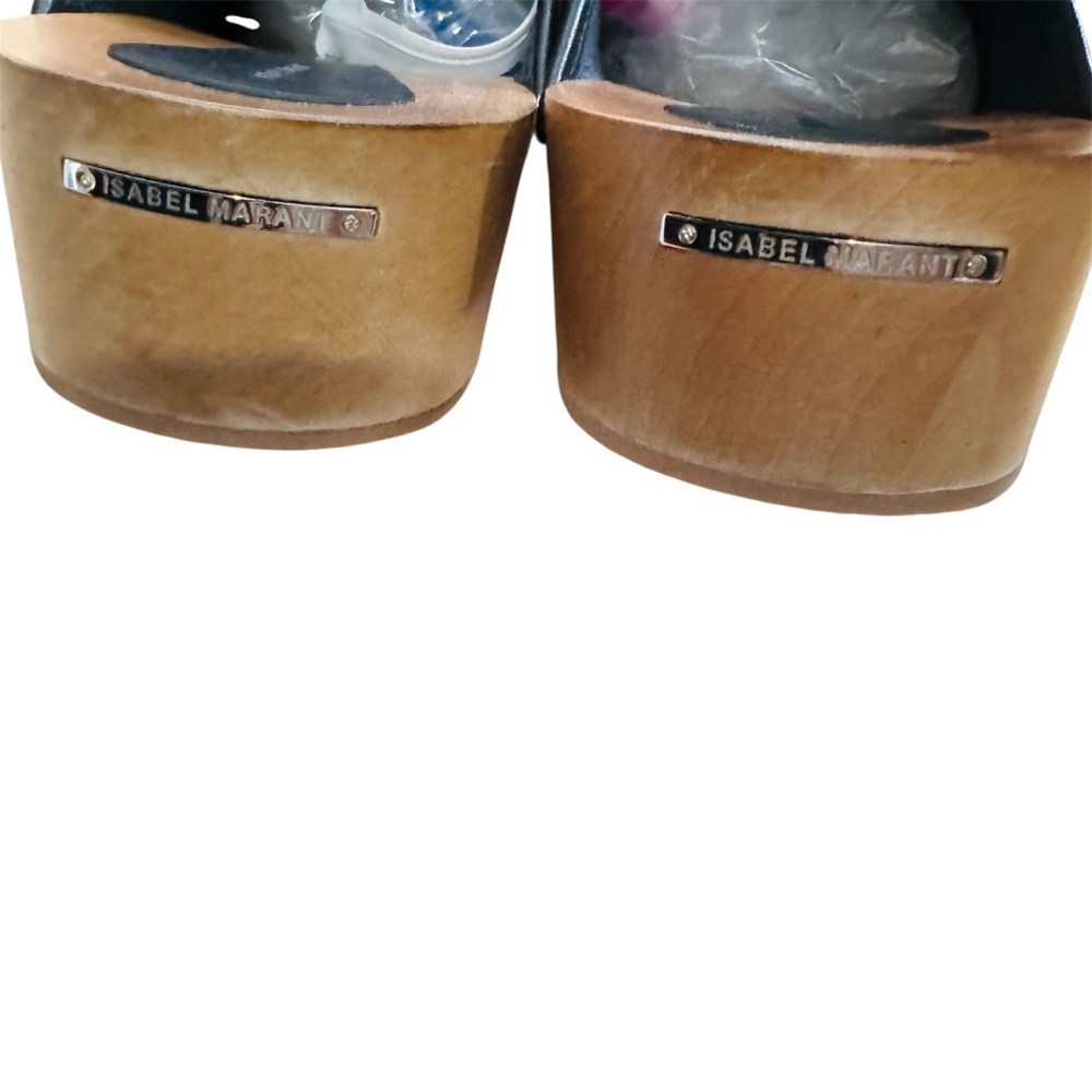 Isabel Marant Thalie Leather black Clogs Wood Mule Women EU 41 NEW - Picture 4 of 8